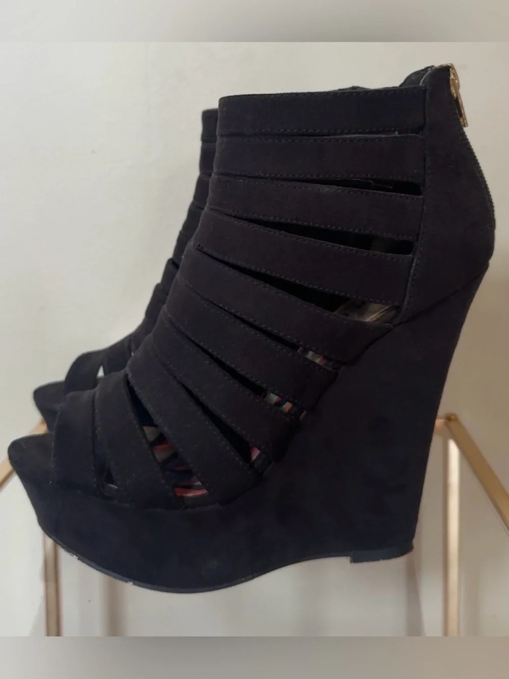 Black Strappy Platform Heels